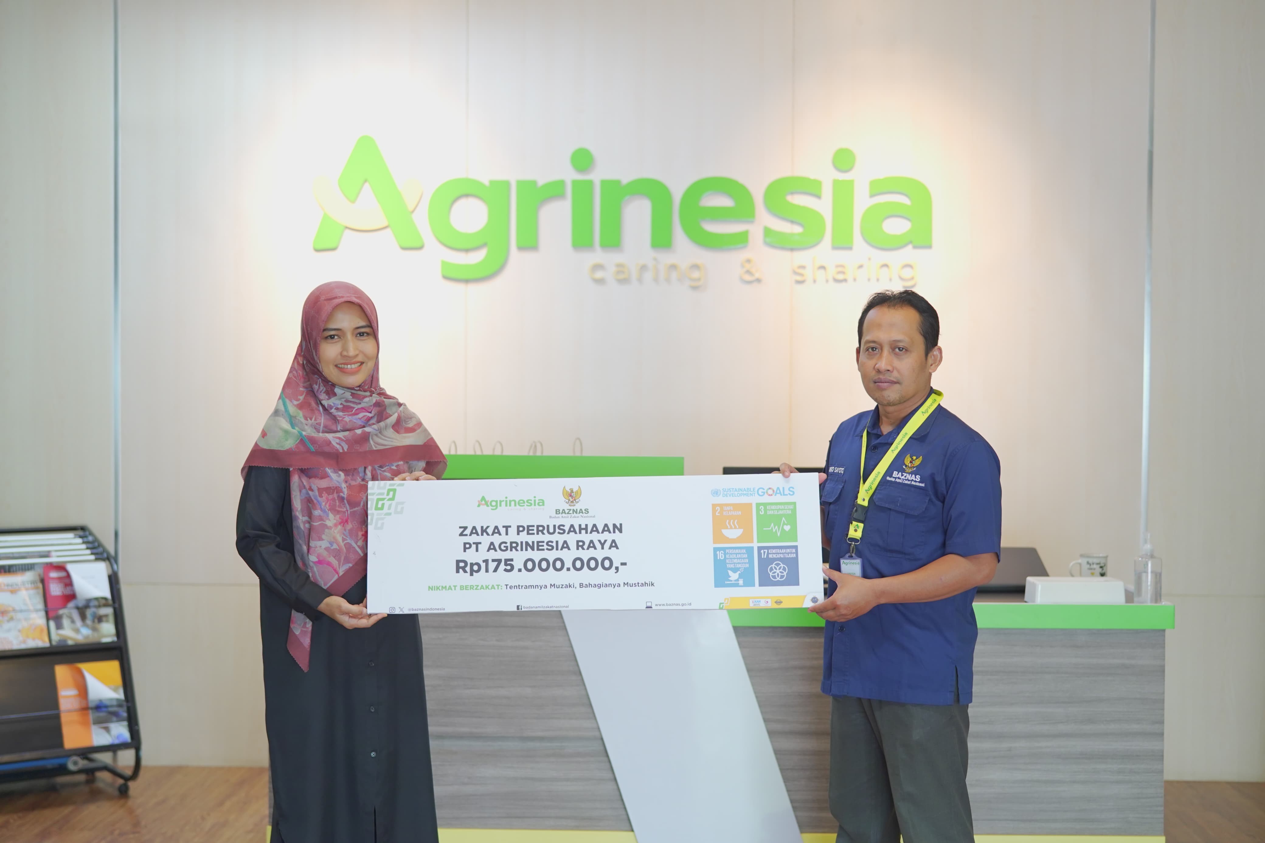 PT Agrinesia Raya Salurkan Zakat Perusahaan Melalui BAZNAS